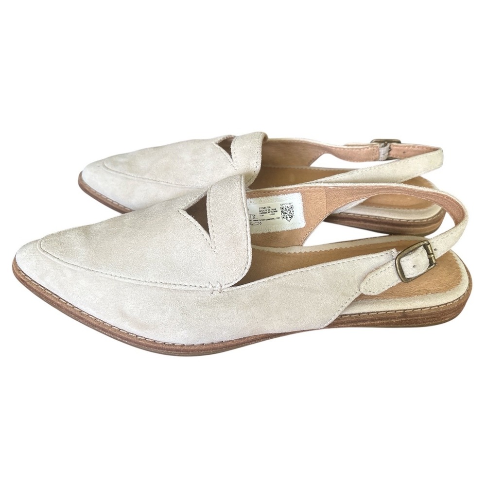 Sperry Top-Sider Saybrook Pointed Toe Slingback Flats, Ivory Nubuck Suede,Size 8 - Picture 2 of 9